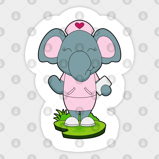 Elephant Nurse Note Sticker by Markus Schnabel